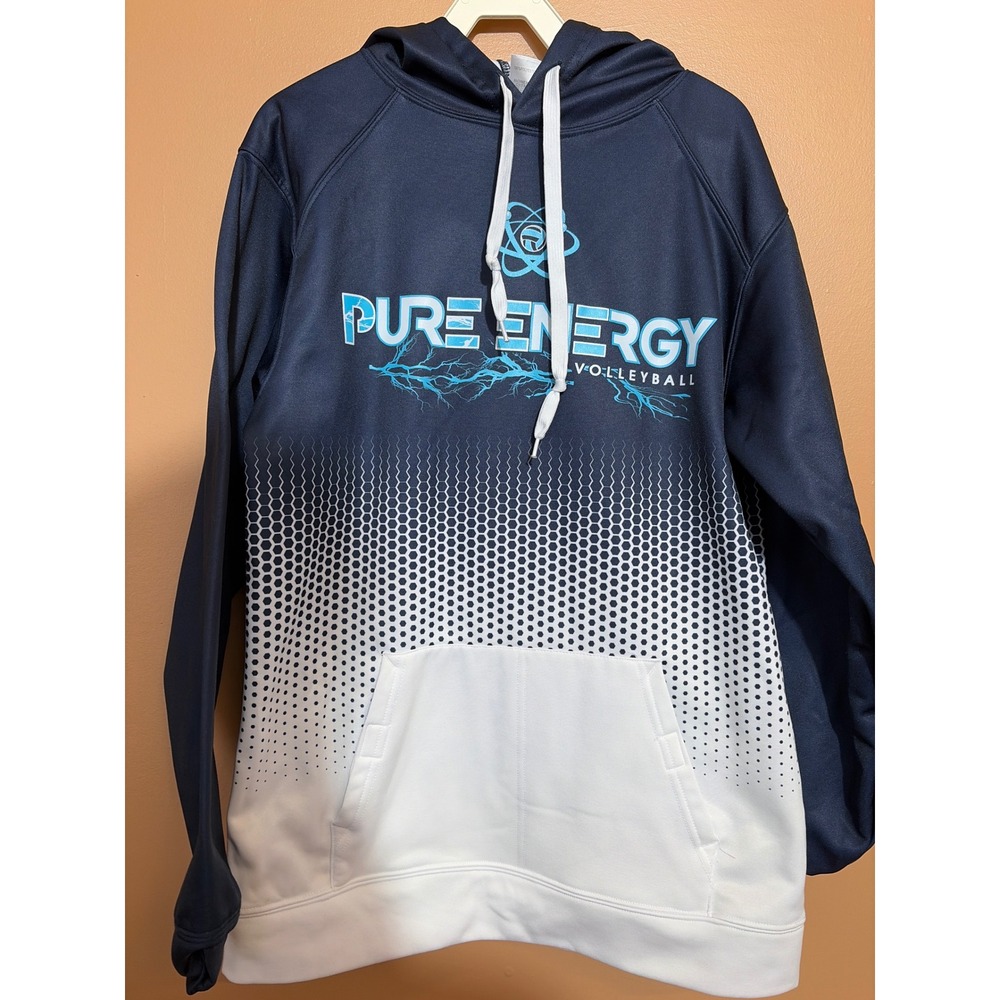 Badger‎ Sport Pure Energy Volleyball Hoodie Navy White Ombre Performance Small